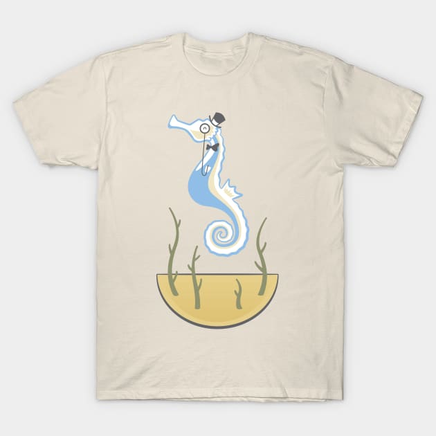 Sir Samuel Seahorse T-Shirt by slugbunny